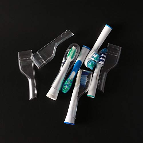 4 cabezales de repuesto para cepillo de dientes, funda protectora para viajes, senderismo, camping, soporte rectangular para cepillo antipolvo