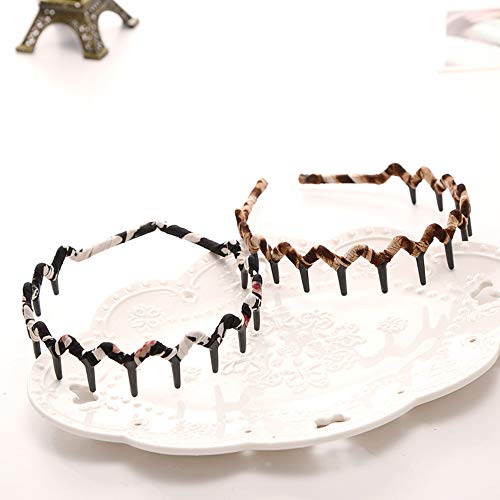 4 diademas de dientes de tiburón estilo bohemio para el pelo, peineta de tela, antideslizante, para la cabeza, accesorio para el pelo para mujeres y niñas