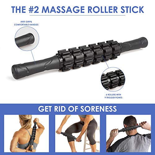 4-en-1 Foam Roller Kit, Rodillo Espuma, Rodillo Masaje, Bola de Masaje, Bandas Elasticas Fitness(3set), Rulo Masaje Muscular Fitness para Dar Masajes Profundos Relajan Músculos Rígidos y Adoloridos.