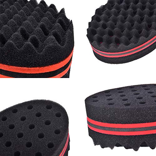 4 piezas de esponja para el pelo, rizo, esponja para rizos, rastas de bloqueo de torsión Afro Curl Coil Wave herramienta para el cuidado del cabello para el hogar y el barbero