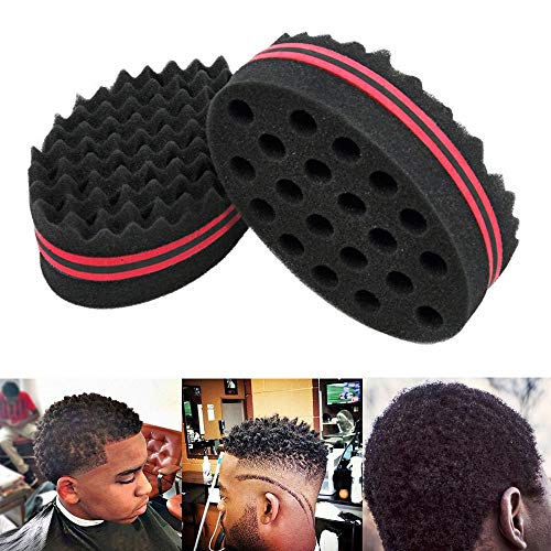 4 piezas de esponja para el pelo, rizo, esponja para rizos, rastas de bloqueo de torsión Afro Curl Coil Wave herramienta para el cuidado del cabello para el hogar y el barbero