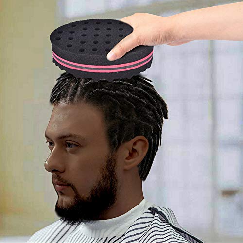 4 piezas de esponja para el pelo, rizo, esponja para rizos, rastas de bloqueo de torsión Afro Curl Coil Wave herramienta para el cuidado del cabello para el hogar y el barbero