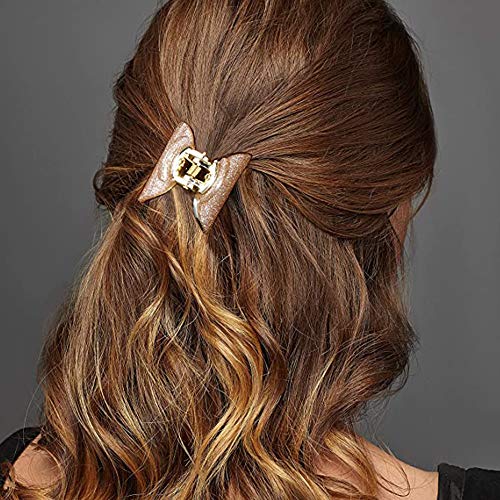 4 Piezas de Pinzas Para el Cabello Con Garras Acrílicas, Pinzas de Mariposa Con Pinzas Para el Cabello Pequeñas, Aptas Para Niñas Con Cabello Grueso (Negro, dorado, gris, rojo)