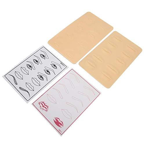 4 piezas de silicona para practicar el tatuaje de la piel, delineador de ojos, cejas, labio, tatuaje, microblading, herramienta de entrenamiento, piel suave, práctica de maquillaje, herramientas