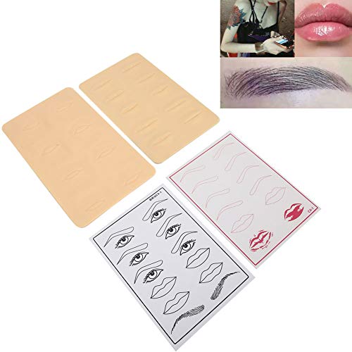 4 piezas de silicona para practicar el tatuaje de la piel, delineador de ojos, cejas, labio, tatuaje, microblading, herramienta de entrenamiento, piel suave, práctica de maquillaje, herramientas