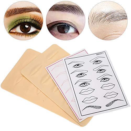 4 piezas de silicona para practicar el tatuaje de la piel, delineador de ojos, cejas, labio, tatuaje, microblading, herramienta de entrenamiento, piel suave, práctica de maquillaje, herramientas