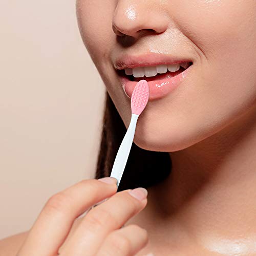 4 Piezas Herramienta de Cepillo de Labios Exfoliante de Silicona Pincel de Labios Suave de Doble Cara para Apariencia de Labios Más Suave y Completa (Naranja, Púrpura, Verde, Rosa)
