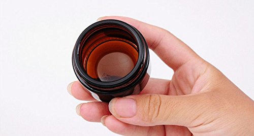 4 piezas marrón crema facial Botellas de cristal con tapón de rosca y loción de cosméticos liner- almacenamiento contenedor Jar Pot, vidrio, marrón, 20g