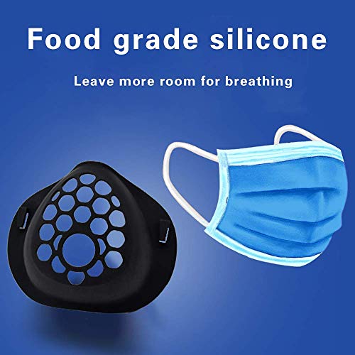 4 piezas negro 3D soporte de silicona para máscara lápiz labial protección soporte interior cojín apoyo para máscaras mejorar el espacio respiratorio ayuda a respirar suavemente