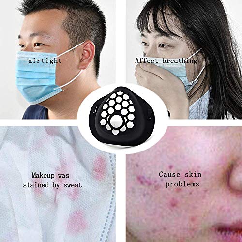 4 piezas negro 3D soporte de silicona para máscara lápiz labial protección soporte interior cojín apoyo para máscaras mejorar el espacio respiratorio ayuda a respirar suavemente