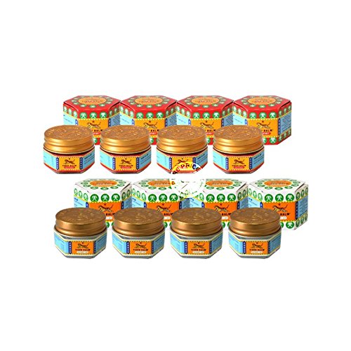 4 x bálsamo de tigre rojo y 4 x bálsamo de tigre blanco 100% auténtico 8 tarros – 9 ml