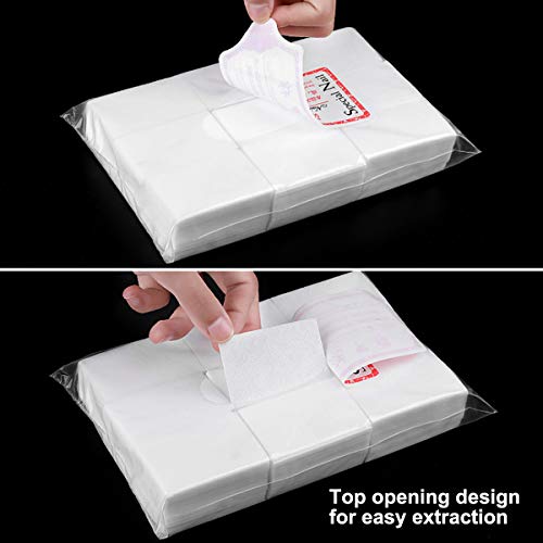 400 Piezas Sin Pelusas Toallitas para Uñas, Quitaesmalte Uñas Almohadillas de Algodón de Limpieza de Uña, Toallitas Uñas Arte, Almohadillas Removedor de Esmalte de Uñas