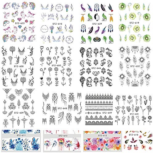 40pcs/1 Lots Mixed Designs Nail Art Water Transfer Sticker Jewelry Flower Decals Nails Watermark Tattoo Nail Tools TRSTZ608-658