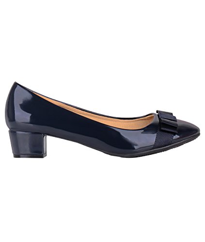 4241-NVY-4, KRISP Bailarina Tacón Bajo Lazo 2019, Azul Marino (4241), 37