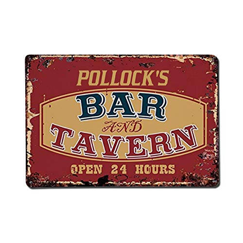 43LenaJon Pollock's Bar Tavern - Señal de metal vintage con texto en inglés "Safety Street" de aluminio, señal de advertencia de peligro de carretera, símbolo de directividad funcional, decoración de pared