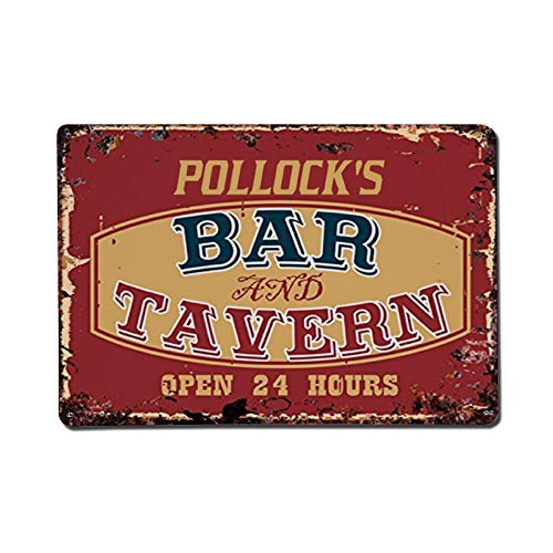 43LenaJon Pollock's Bar Tavern - Señal de metal vintage con texto en inglés "Safety Street" de aluminio, señal de advertencia de peligro de carretera, símbolo de directividad funcional, decoración de pared