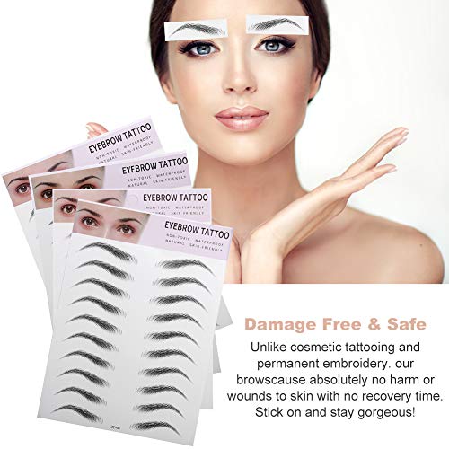4D Hair-like Authentic Eyebrows, Eyebrow Transfers, Eyebrow Tattoo Sticker, Cejas Falsas, Bionic Eyebrow, Pegatinas de Cejas biónicas a Prueba de Agua Grooming Shaping Makeup Brow Shaper
