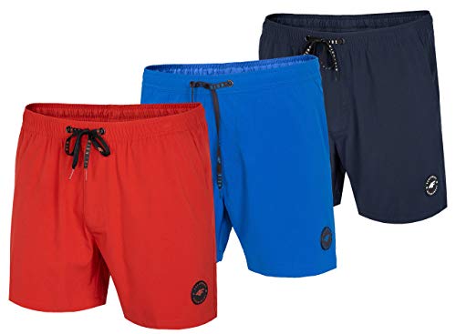 4F SKMT001 - Pantalones cortos para hombre, de secado rápido, para verano, con bolsillos, color azul oscuro