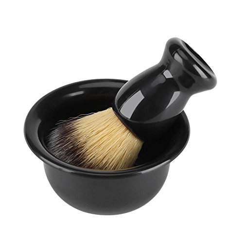 4Pcs Kit de Afeitar Set de Cepillos con Soporte de Acero Inoxidable Sostenedor de Afeitar Shaver Shaving Bowl para Hombres Manual Shave
