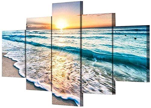 5 placas UnOcean Beach Arte moderno Pintura al óleo Impresión y póster sobre lienzo Módulo Imagen Decoración de la habitación de la pared del hogar 30x50 30x70 30x103 cm Sin marco