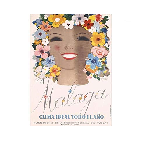 5 Unids Spanish Harbor City Málaga Viajes Lienzos Cuadros Vintage Imágenes Carteles Kraft Revestidos Pegatinas de Pared Decoración del Hogar Regalo Sin Marco