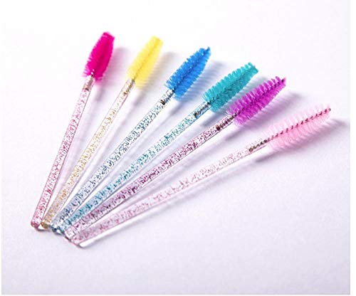 50 aplicador de pestañas Brillantes Varita rizador de pestañas Juego de cepillos rímel Herramienta de bobinado de Cejas Peine Varita Cepillo de Alambre