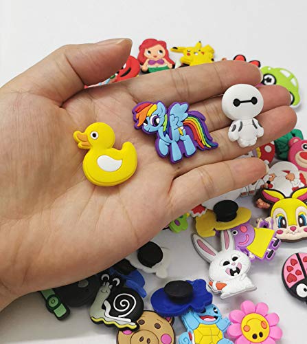 50 Pcs Different Shoe Charms for Croc Shoes & Bracelet Wristband Kids Party Birthday Gifts - Decoración de zapatos Mix color
