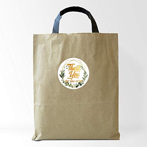 500 pegatinas redondas de agradecimiento con diseño de flores y texto en inglés "Thank You for Your order", autoadhesivas, hechas a mano, etiquetas redondas para hornear para sobres de Navidad, 3,8 cm