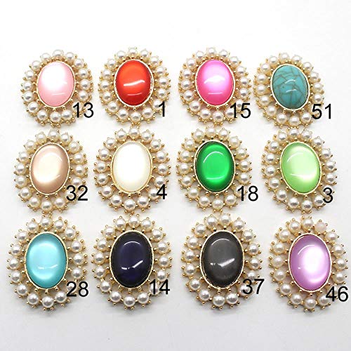 5pcs / lot 26 * 32mm Botones de costura de resina para ropa Diy Manualidades Accesorios Botón de perla plana para boda Decorativ, 51