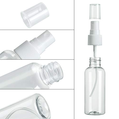 6 botellas de spray de 20 ml, pequeñas botellas de perfume vacías de viaje con spray recargable para aceite de cocina con 2 embudos y 12 etiquetas