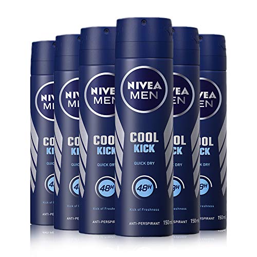 6 desodorantes Nivea para hombre Cool Kick, antitranspirante 48 h, 150 ml