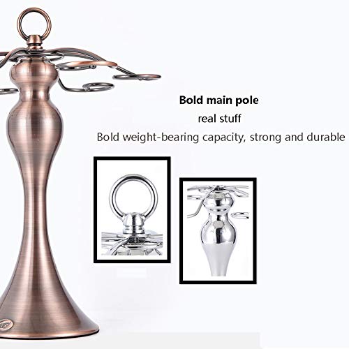 6-Gancho Holder encimera Copa de Vino, Estante de Almacenamiento Creatividad cáliz, con la Barra en negrilla y una Base Ancha, para la Barra casera Cocina,Cromo