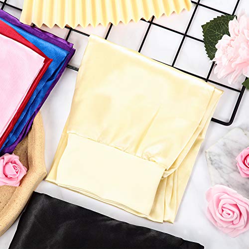 6 Piezas Gorros de Dormir Largo Satén Gorros de Trenzas Largas Suelto de Color Sólido para Mujer Pelo Rizado Rastas