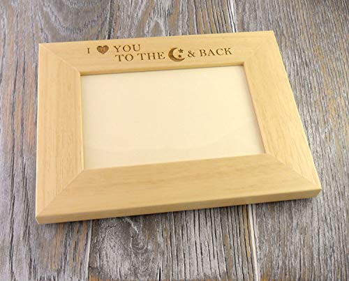 6 x 4 "roble marco de fotos 'I Love You a la luna y espalda'