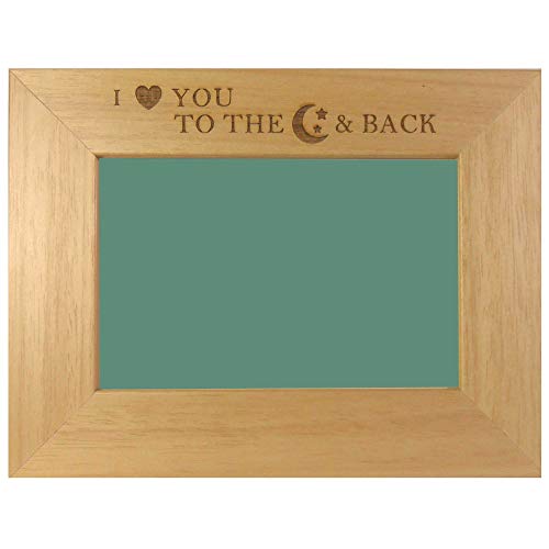 6 x 4 "roble marco de fotos 'I Love You a la luna y espalda'