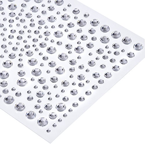 650 Piezas Autoadhesivas de Imitación Diamantes Rhinestone de Gemas Pegatina (Transparente)