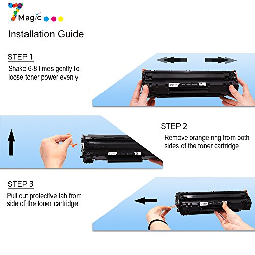 7 Magic CF283A 83A Cartuchos de tóner compatibles para HP 83A CF283A Uso para HP Laserjet Pro M125a M125nw M126a M126nw M127fn M127fw M128fn M128fw M201dw M201n M202dw M202n M225dn M225dw (1 Negro)