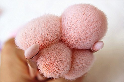 7pcs Rose Gold Handle Set de pinceles de maquillaje Powder Foundation Blush Eye Shadow Pinceles de labios Maquillaje de belleza facial Kit con estuche, oro rosa