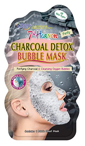 7th Heaven - Mascarilla facial de desintoxicación con carbón purificante y burbujas de oxígeno para una rápida purificación de poros, ideal para todo tipo de piel