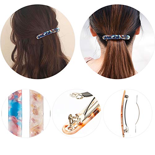 8 Pcs Horquillas para Pelo de Resina Acrílica,Clips de Pelo de Rectangular,Acrílica Pinzas para Cabello,Pasadores de Cabello de Acetato,Pinza de Pelo Estilo Francés,Pasadores de Pelo para Mujer y Niña