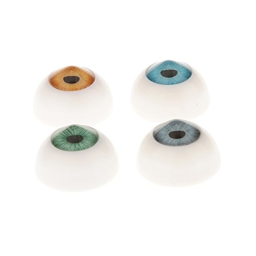8 Piezas 20mm Media Caña Hueca de Ojos Acrílico Oculares para Muñeca Dollfie