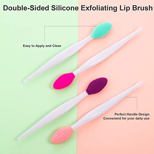8 piezas de silicona labio cepillo doble cara exfoliante labio exfoliante cepillo para un aspecto más suave y más completo del labio