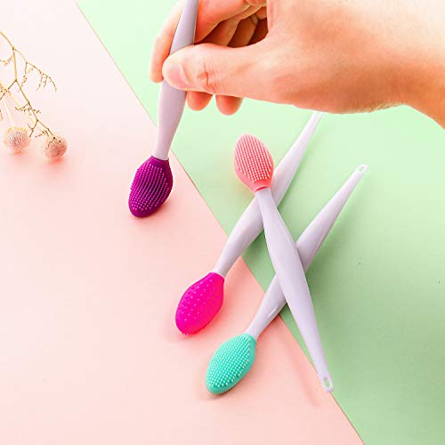 8 piezas de silicona labio cepillo doble cara exfoliante labio exfoliante cepillo para un aspecto más suave y más completo del labio