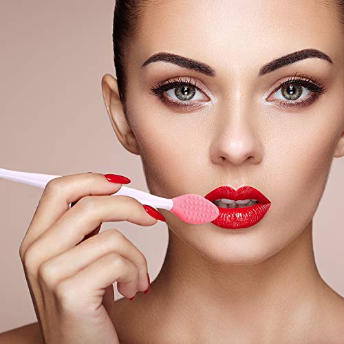 8 piezas de silicona labio cepillo doble cara exfoliante labio exfoliante cepillo para un aspecto más suave y más completo del labio