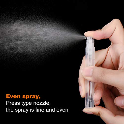 80 Mini Botellas de Spray de Viaje Transparentes Contenedor de Botella Vacía Rellenable Botella de Atomizador de Perfume de Plástico con Tapas para Aceites Esenciales Perfume de Viaje