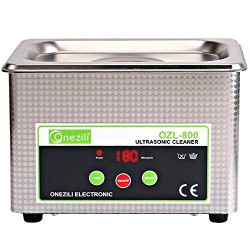 800 ml limpiador ultrasónico Ultra Sonic baño y reloj soporte acero inoxidable depósito y temporizador digital para gafas joyería reloj Metal monedas Dentures