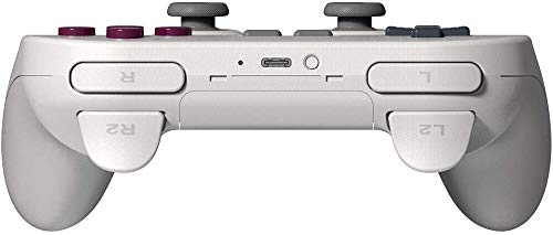 8BitDo SN30 Pro + Bluetooth Gamepad para Nintendo Switch, PC, macOS, Android, Raspberry Pi con agarre, disparadores analógicos, batería desmontable, botones asignables, Gyro, Rumble (G)