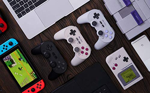 8BitDo SN30 Pro + Bluetooth Gamepad para Nintendo Switch, PC, macOS, Android, Raspberry Pi con agarre, disparadores analógicos, batería desmontable, botones asignables, Gyro, Rumble (G)