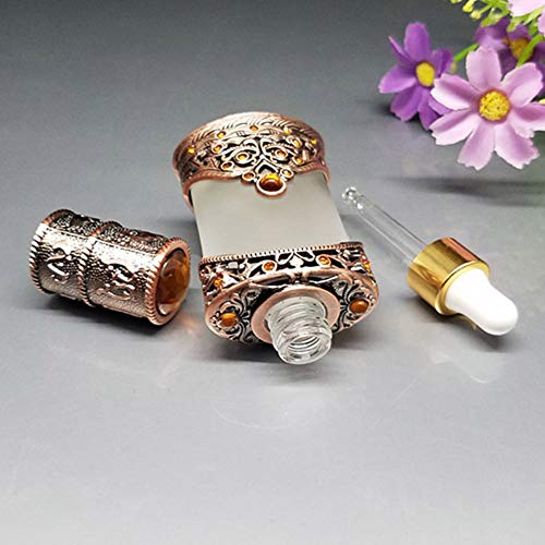 8g Contenedor cosmético vacío de vidrio Tarro decorativo de lujo para bálsamo de muestra de cremas de viaje - Bronce