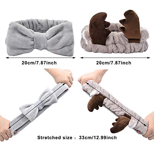 9 paquetes de bandas para el cabello con lazo para lavar la cara, diadema con cordones para el cabello, banda elástica para el cabello, diadema de lana, diademas de maquillaje para mujeres y niñas